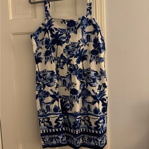 LOFT Blue and White Floral Mini Dress